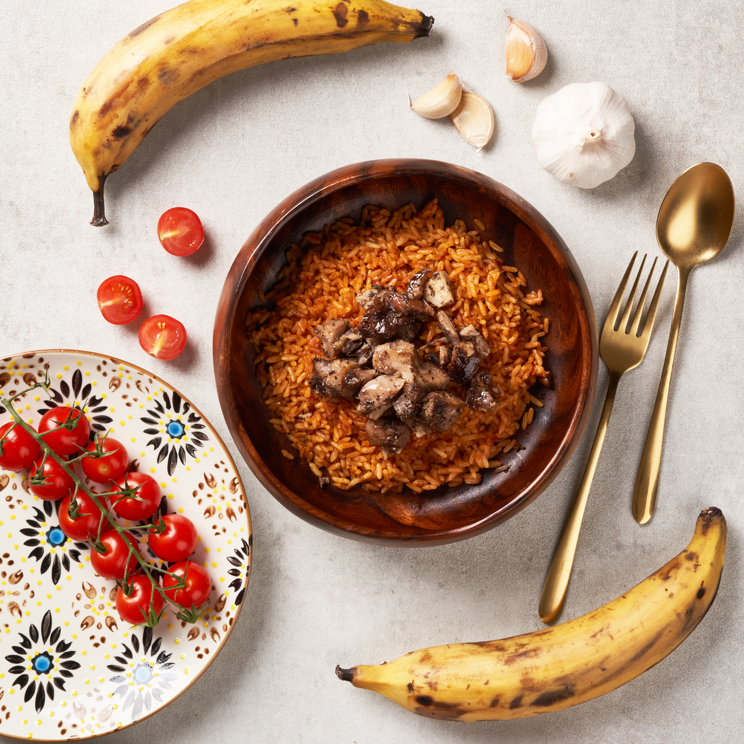 Yumchop Nigerian Smokey Jollof Rice with Jamaican Jerk Chicken