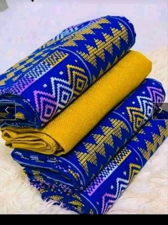 Handwoven Kente Cloth - Blue & Yellow Fusion Authentic
