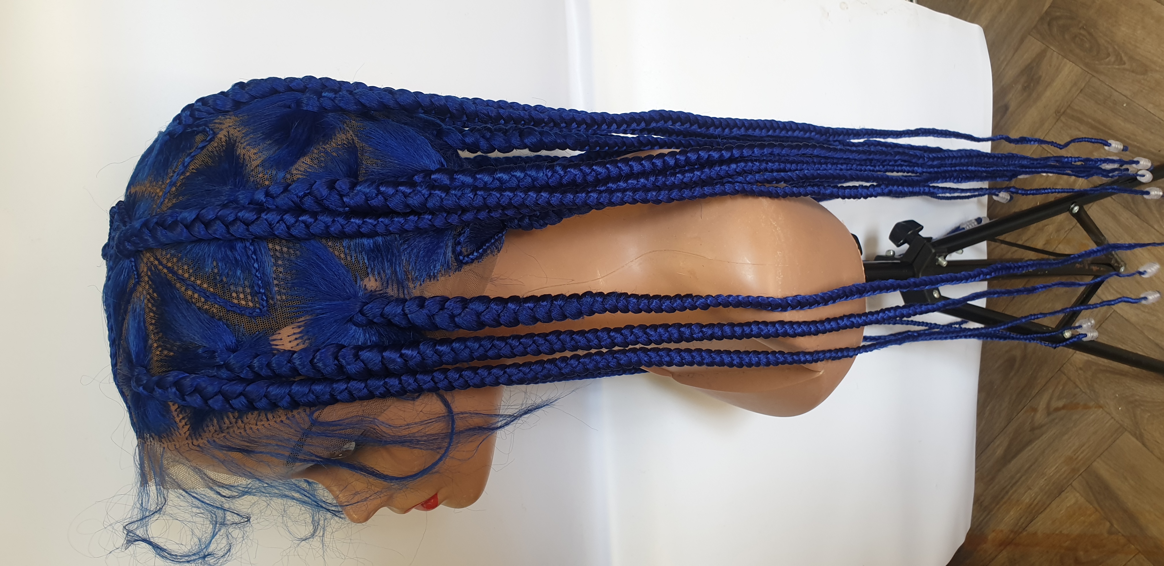 Blue Twisted Braided Wig Hair Synthetic Hair 56inches