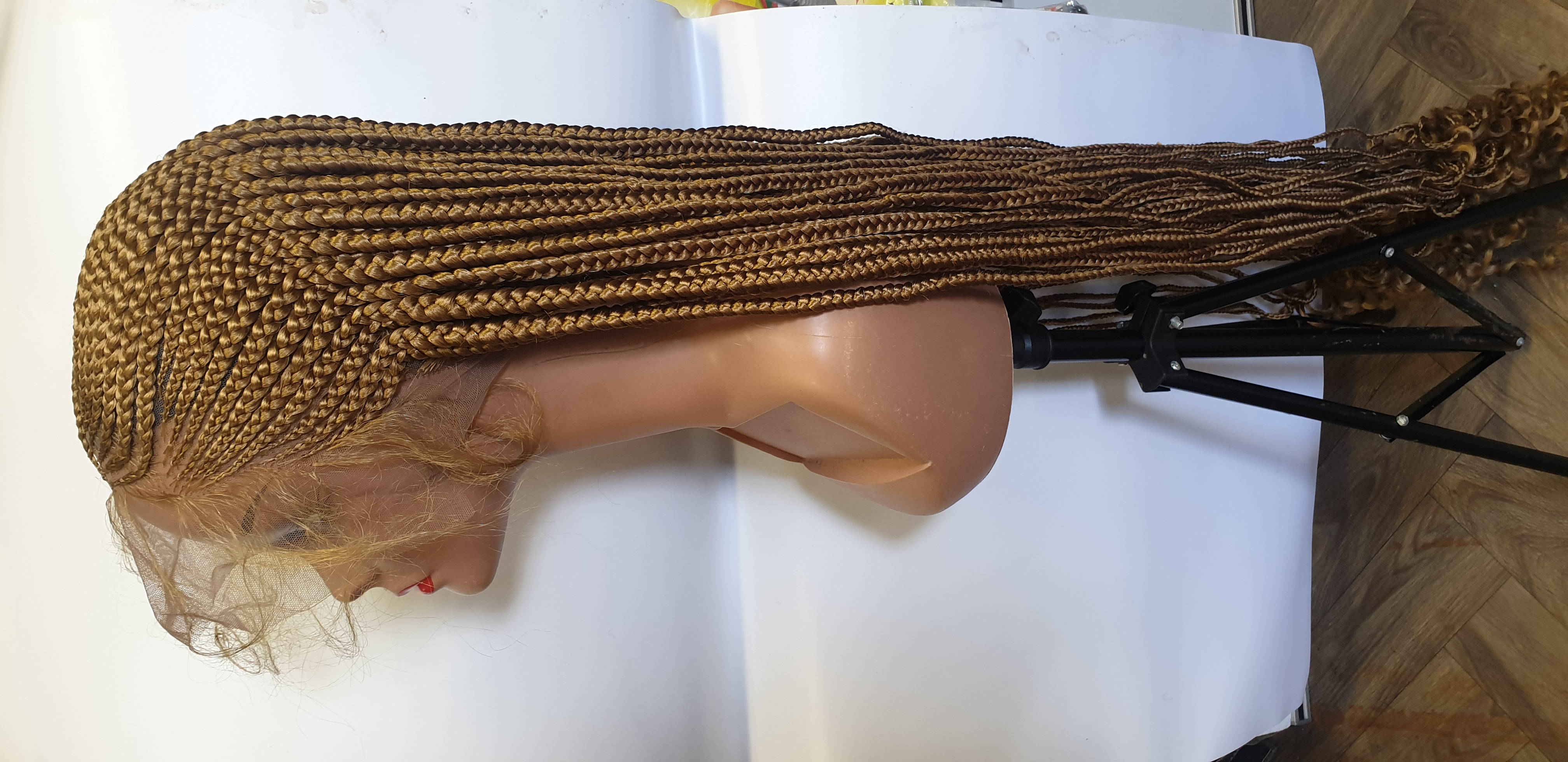 Full Frontal Brown Braided Wig 56inches