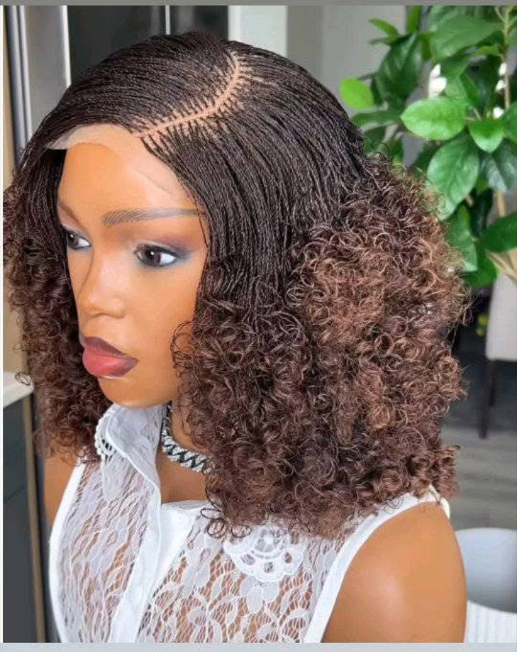 SINGLE PICKING CURLY TIPS BRAIDED WIGS FOR LADIES
