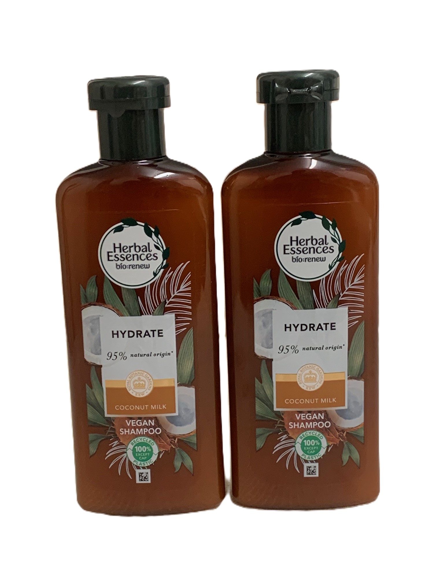 Herbal Essences Bio:Renew Hydrate Shampoo Coconut Milk 250ml | 95% Natural Origin Vegan Shampoo | Twin Pack | Hydrating Shampoo for Dry Hair UK